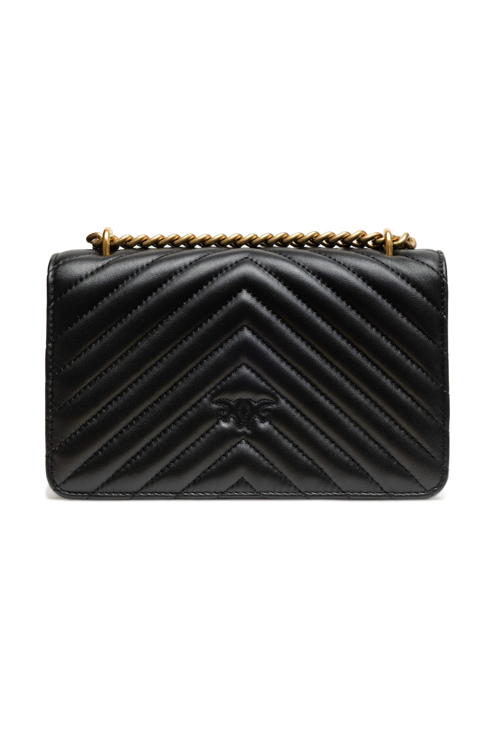 PINKO Schwarze Leder Love One Mini Umhängetasche